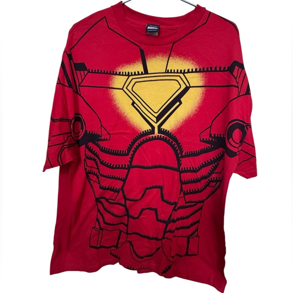 MAD Engine Red Iron Man Full Graphic Superhero Men’s XXL T-Shirt MINTY